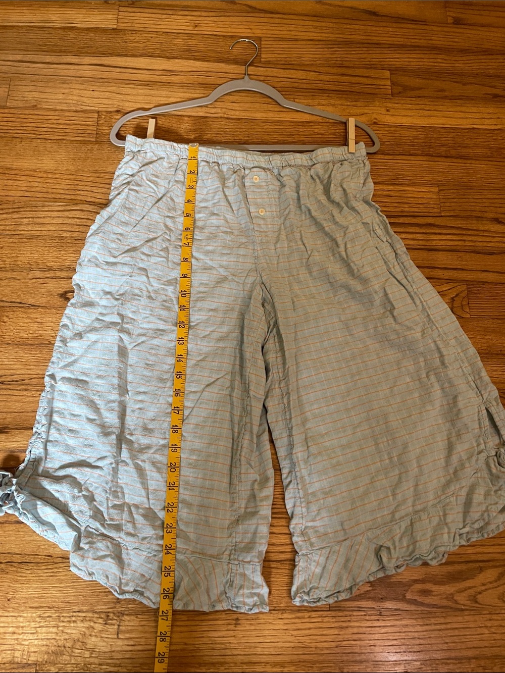 Anthropologie Light Blue Ruffle Capri Pajama Set - Picture 13 of 15